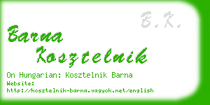 barna kosztelnik business card